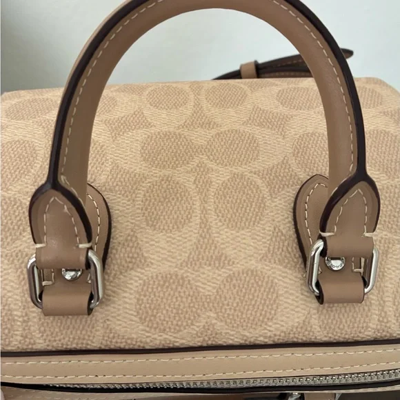 Coach Tan and Brown Signature Satchel MINI - Picture 6 of 15